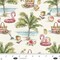 Fabric Blank Quilting Ivory Scenic Beach Vintage Summer by the Quarter Yard 4637-41